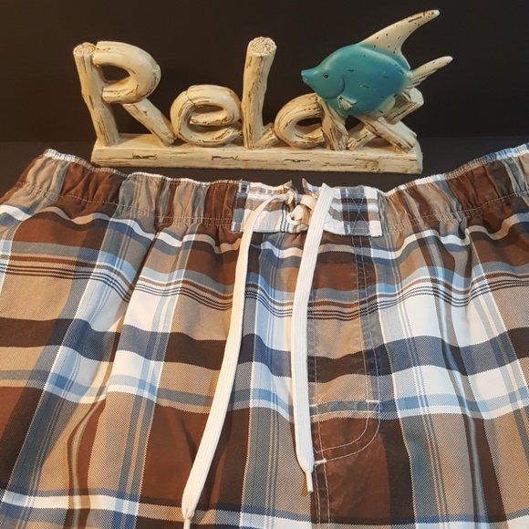 Authentic Consensus Mens Plaid Swim Trunks - Picture 2 of 6